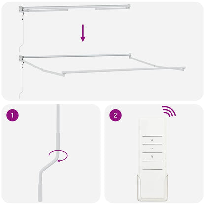 Markise Einziehbar Anthrazit und Weiß 3x2,5 m Stoff & Aluminium