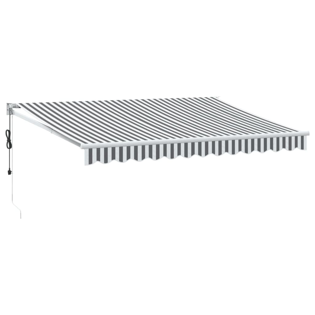 Markise Einziehbar Anthrazit & Weiß 3,5x2,5 m Stoff & Aluminium