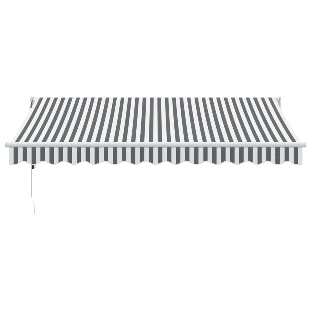 Markise Einziehbar Anthrazit & Weiß 3,5x2,5 m Stoff & Aluminium