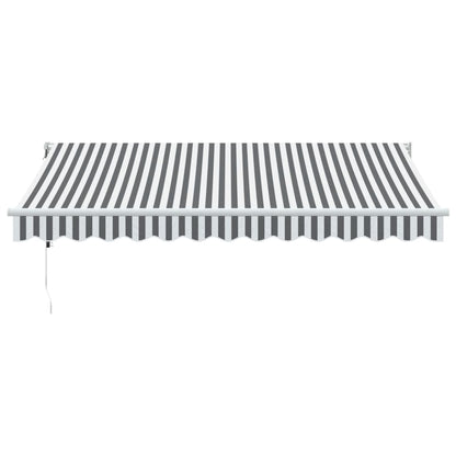 Markise Einziehbar Anthrazit & Weiß 3,5x2,5 m Stoff & Aluminium