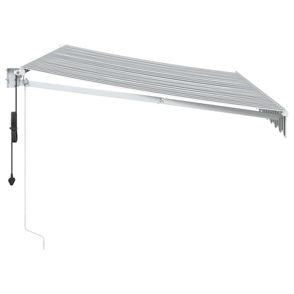 Markise Einziehbar Anthrazit & Weiß 3,5x2,5 m Stoff & Aluminium