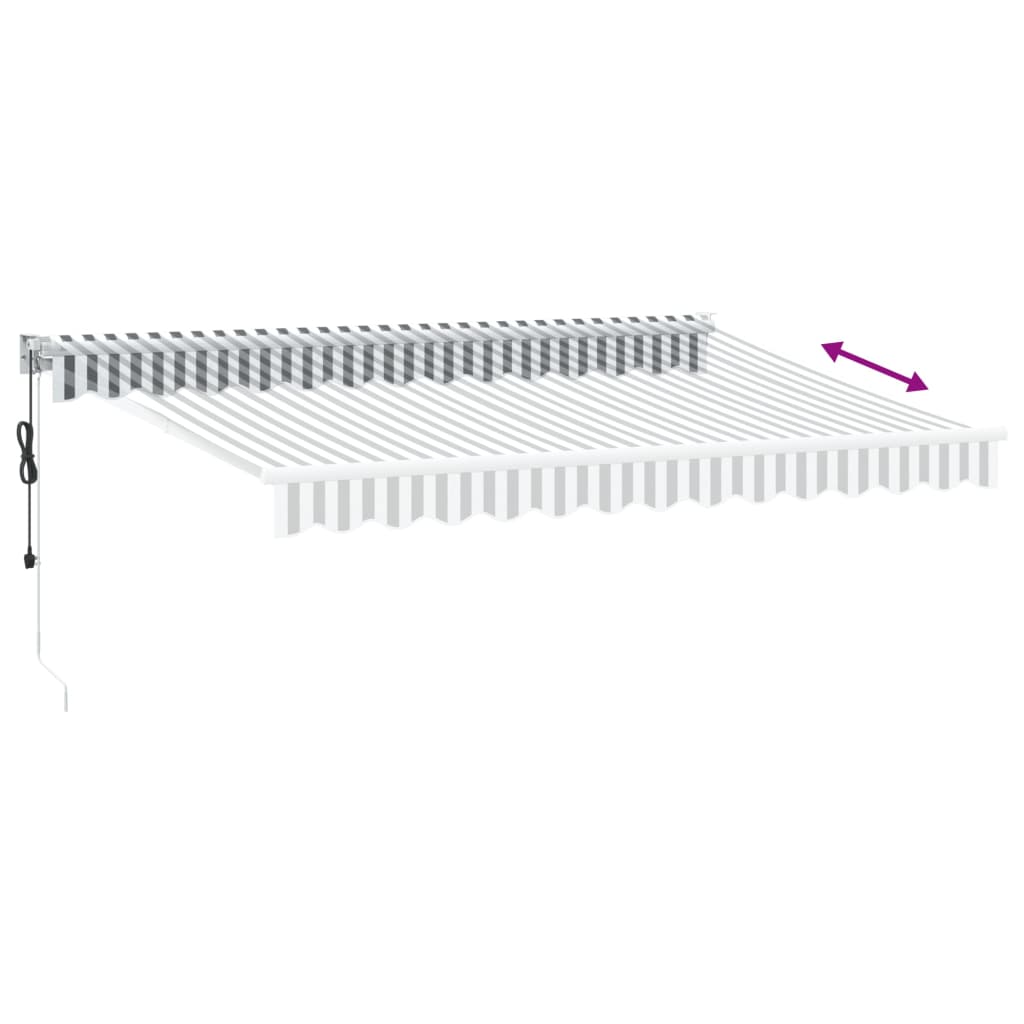 Markise Einziehbar Anthrazit & Weiß 3,5x2,5 m Stoff & Aluminium