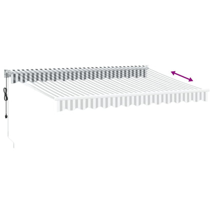 Markise Einziehbar Anthrazit & Weiß 3,5x2,5 m Stoff & Aluminium