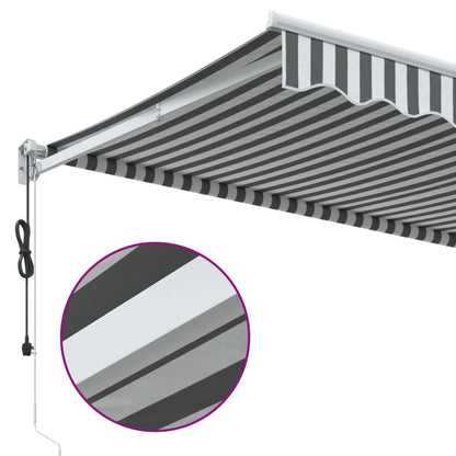 Markise Einziehbar Anthrazit & Weiß 3,5x2,5 m Stoff & Aluminium