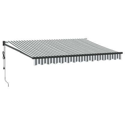 Markise Einziehbar Anthrazit & Weiß 3,5x2,5 m Stoff & Aluminium