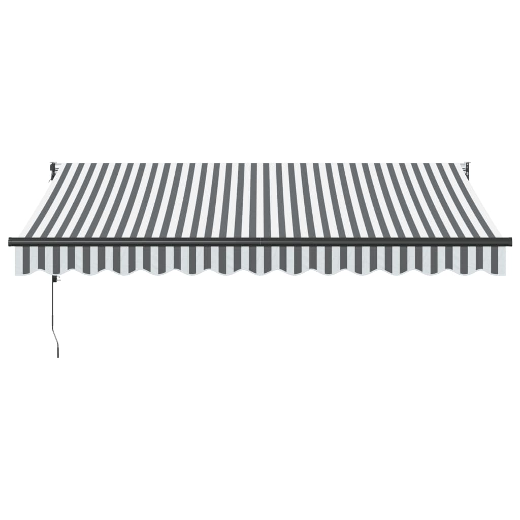 Markise Einziehbar Anthrazit & Weiß 3,5x2,5 m Stoff & Aluminium