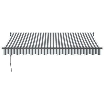 Markise Einziehbar Anthrazit & Weiß 3,5x2,5 m Stoff & Aluminium