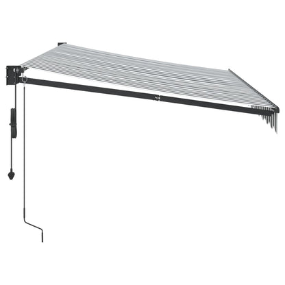 Markise Einziehbar Anthrazit & Weiß 3,5x2,5 m Stoff & Aluminium