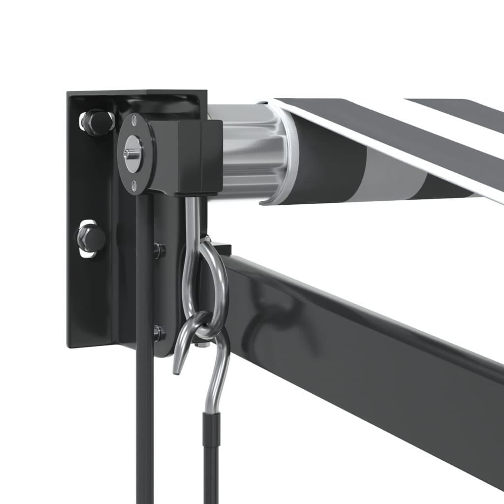 Markise Einziehbar Anthrazit & Weiß 3,5x2,5 m Stoff & Aluminium