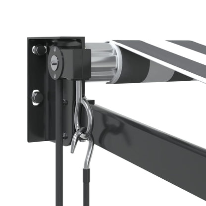 Markise Einziehbar Anthrazit & Weiß 3,5x2,5 m Stoff & Aluminium