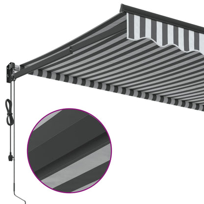 Markise Einziehbar Anthrazit & Weiß 3,5x2,5 m Stoff & Aluminium