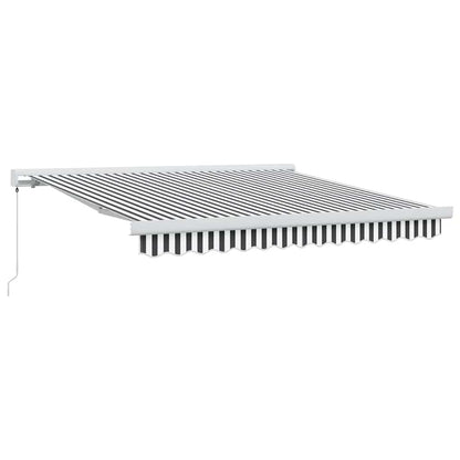 Markise Einziehbar Anthrazit und Weiß 3x2,5 m Stoff & Aluminium