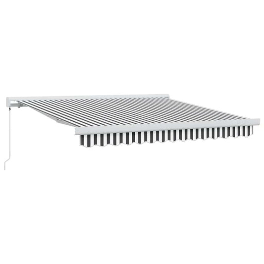 Markise Einziehbar Anthrazit und Weiß 3x2,5 m Stoff & Aluminium