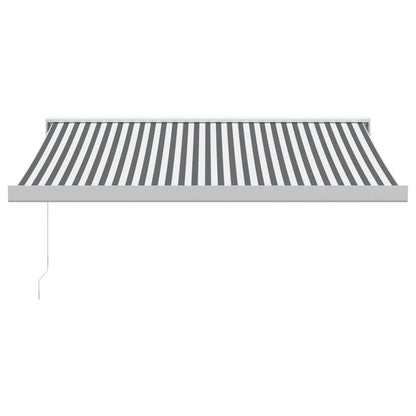 Markise Einziehbar Anthrazit und Weiß 3x2,5 m Stoff & Aluminium