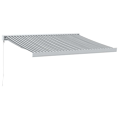 Markise Einziehbar Anthrazit & Weiß 3,5x2,5 m Stoff & Aluminium