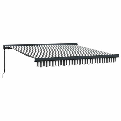 Markise Einziehbar Anthrazit und Weiß 3x2,5 m Stoff & Aluminium