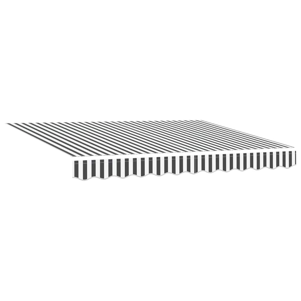 Markise Einziehbar Anthrazit und Weiß 3x2,5 m Stoff & Aluminium