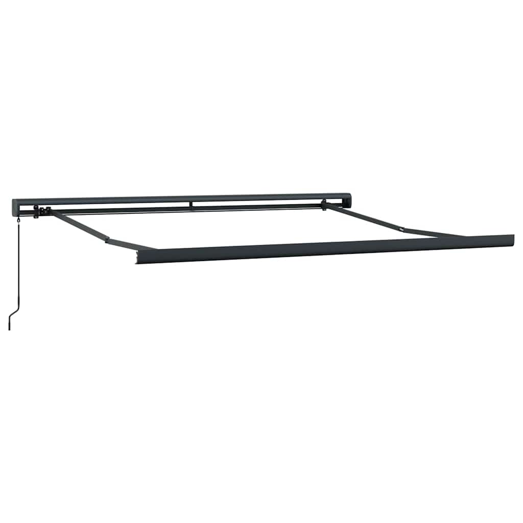 Markise Einziehbar Anthrazit und Weiß 3x2,5 m Stoff & Aluminium