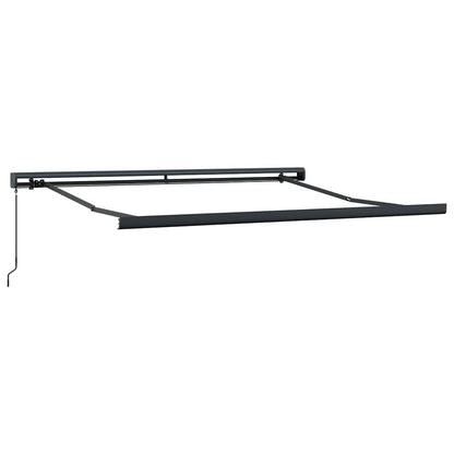 Markise Einziehbar Anthrazit und Weiß 3x2,5 m Stoff & Aluminium