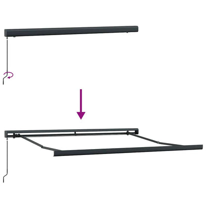Markise Einziehbar Anthrazit und Weiß 3x2,5 m Stoff & Aluminium