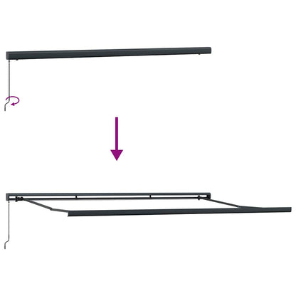 Markise Einziehbar Anthrazit und Weiß 4x3 m Stoff und Aluminium