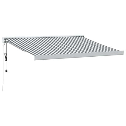 Markise Einziehbar Anthrazit und Weiß 3x2,5 m Stoff & Aluminium