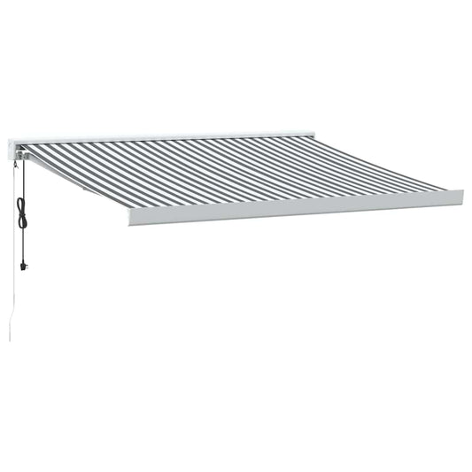 Markise Einziehbar Anthrazit und Weiß 3x2,5 m Stoff & Aluminium