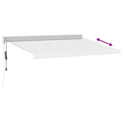 Markise Einziehbar Anthrazit und Weiß 3x2,5 m Stoff & Aluminium