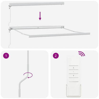 Markise Einziehbar Anthrazit und Weiß 3x2,5 m Stoff & Aluminium