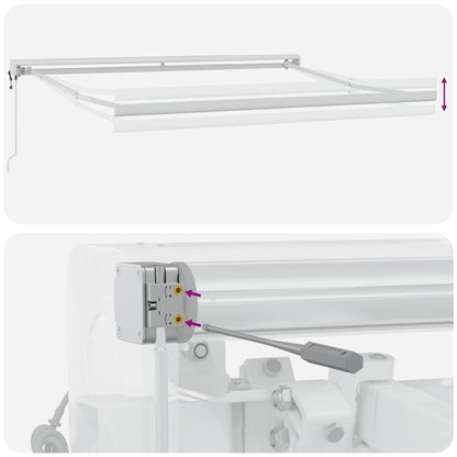 Markise Einziehbar Anthrazit und Weiß 3x2,5 m Stoff & Aluminium