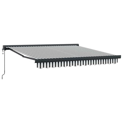 Markise Einziehbar Anthrazit und Weiß 3x2,5 m Stoff & Aluminium