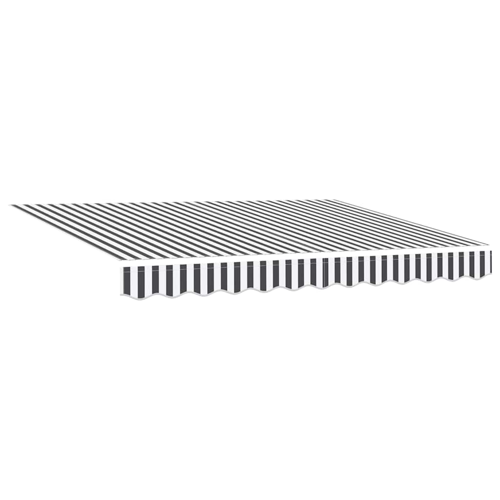 Markise Einziehbar Anthrazit und Weiß 3x2,5 m Stoff & Aluminium