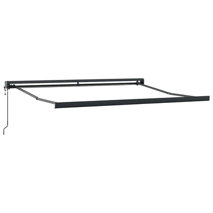 Markise Einziehbar Anthrazit und Weiß 3x2,5 m Stoff & Aluminium