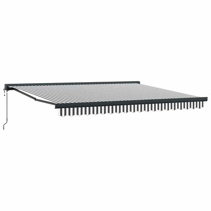 Markise Einziehbar Anthrazit und Weiß 4x3 m Stoff und Aluminium