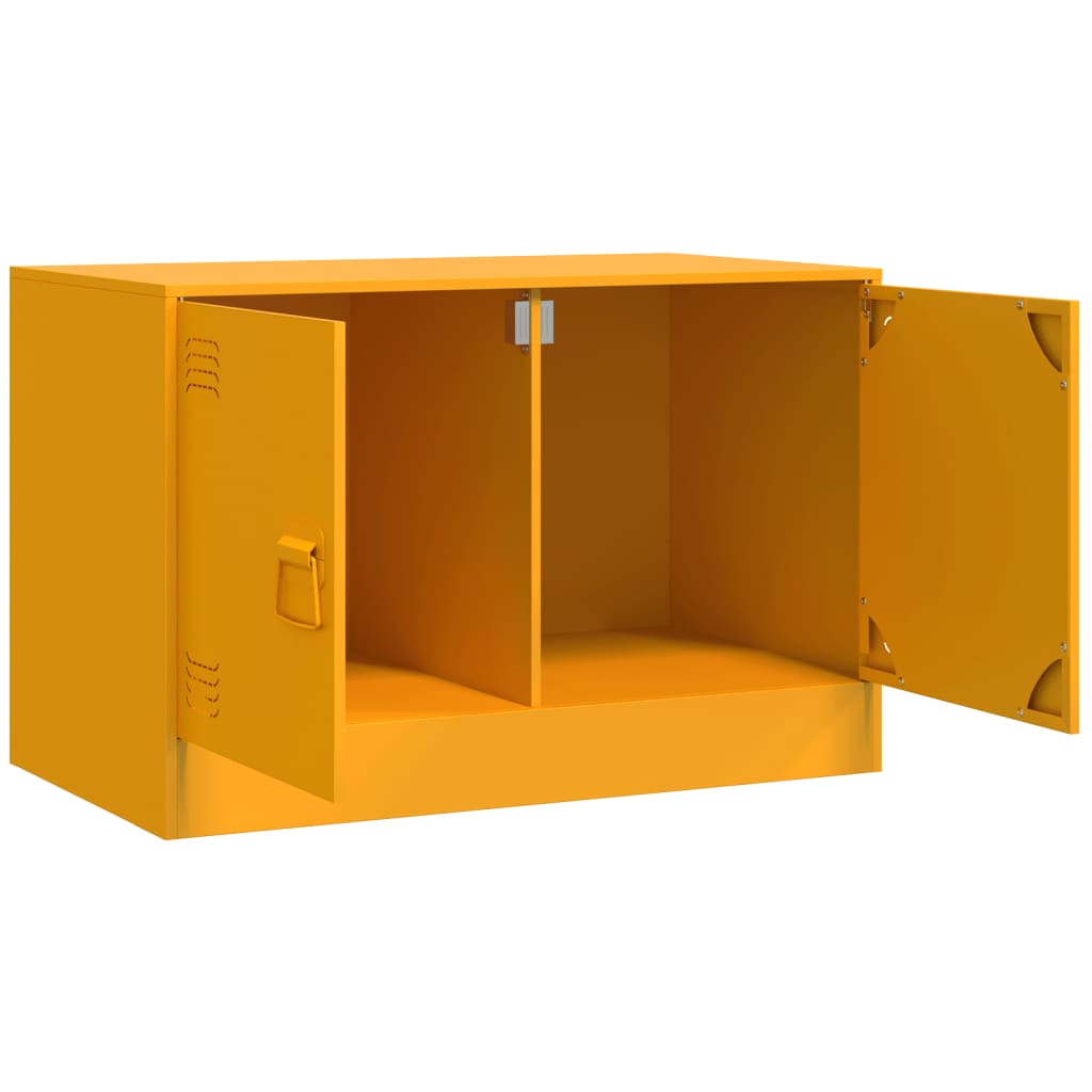 TV-skabe 2 stk Sennepsgul 67x39x44 cm Stål