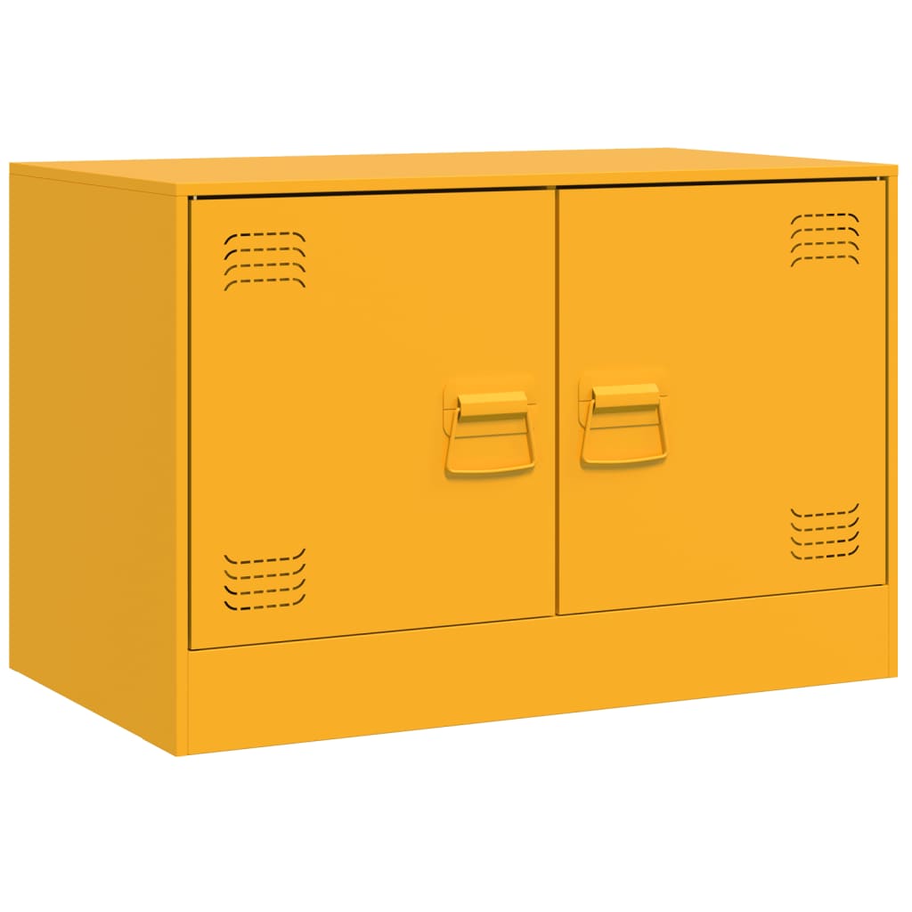 TV-skabe 2 stk Sennepsgul 67x39x44 cm Stål