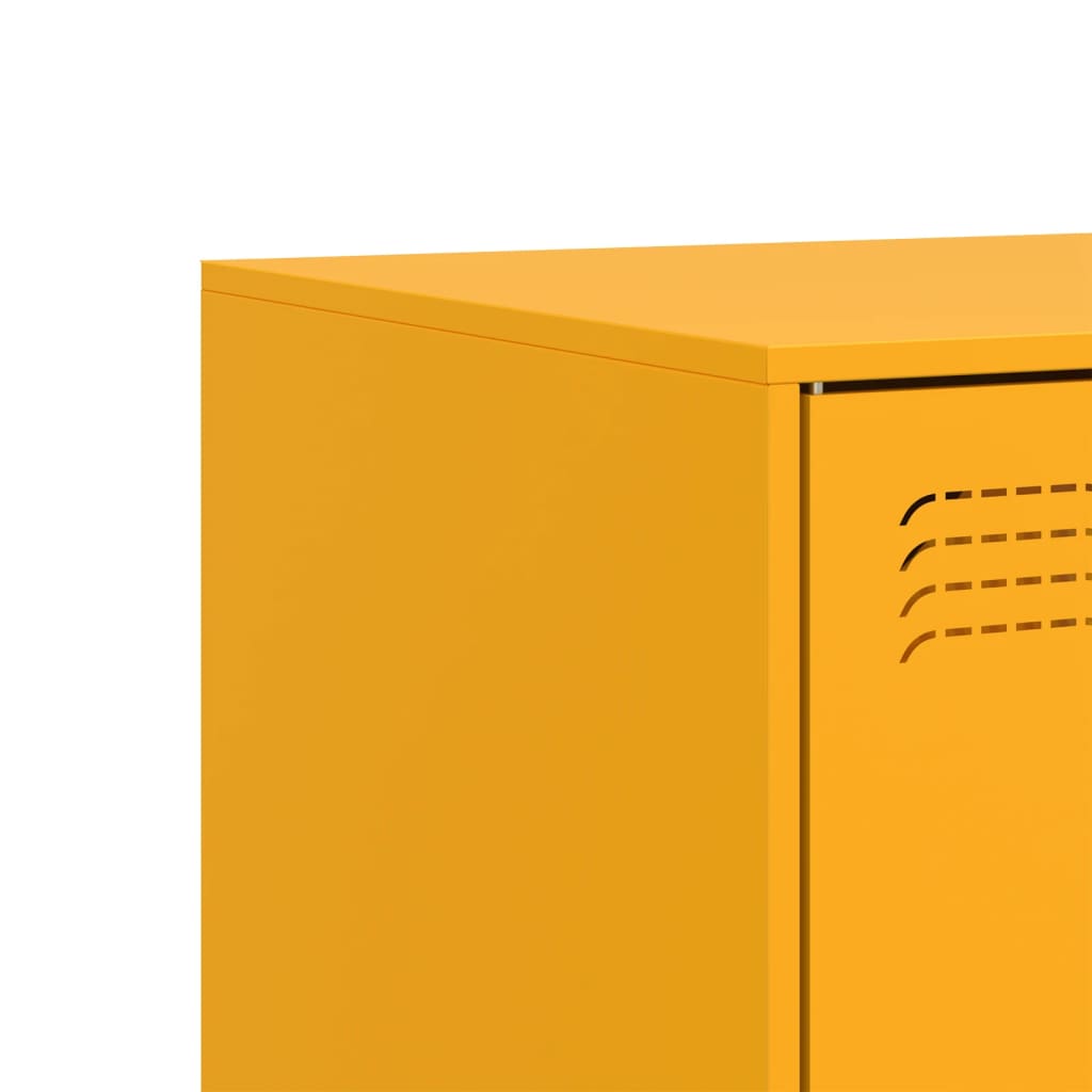 TV-skabe 2 stk Sennepsgul 67x39x44 cm Stål