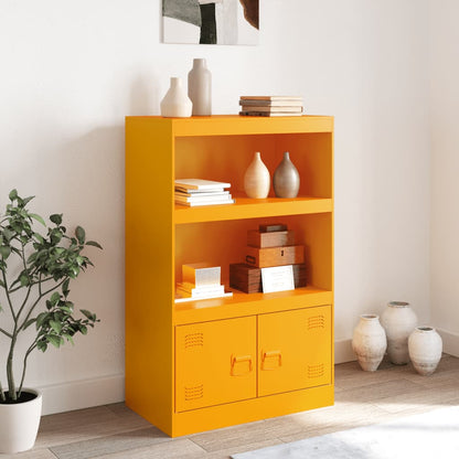 Skænk sennepsgul 67x39x107 cm stål