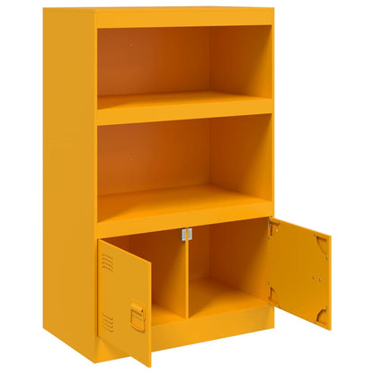 Skænk sennepsgul 67x39x107 cm stål