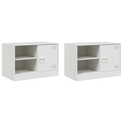 TV Skabe 2 stk Hvid 67x39x44 cm Stål