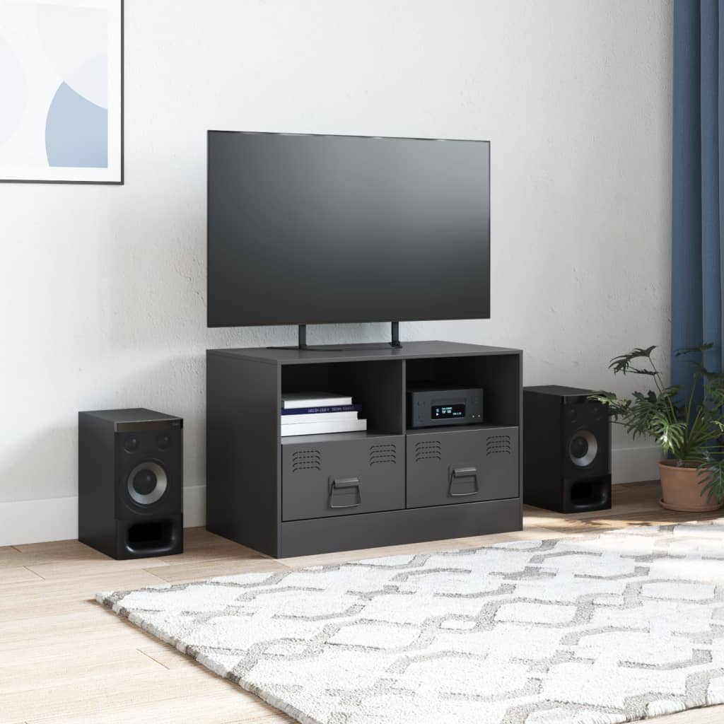 TV-skab Sort 67x39x44 cm Stål