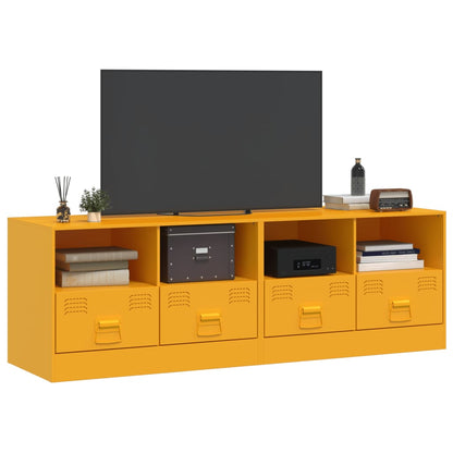 TV-skabe 2 stk Sennepsgul 67x39x44 cm Stål