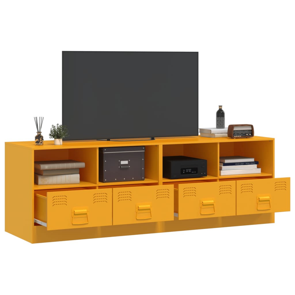 TV-skabe 2 stk Sennepsgul 67x39x44 cm Stål