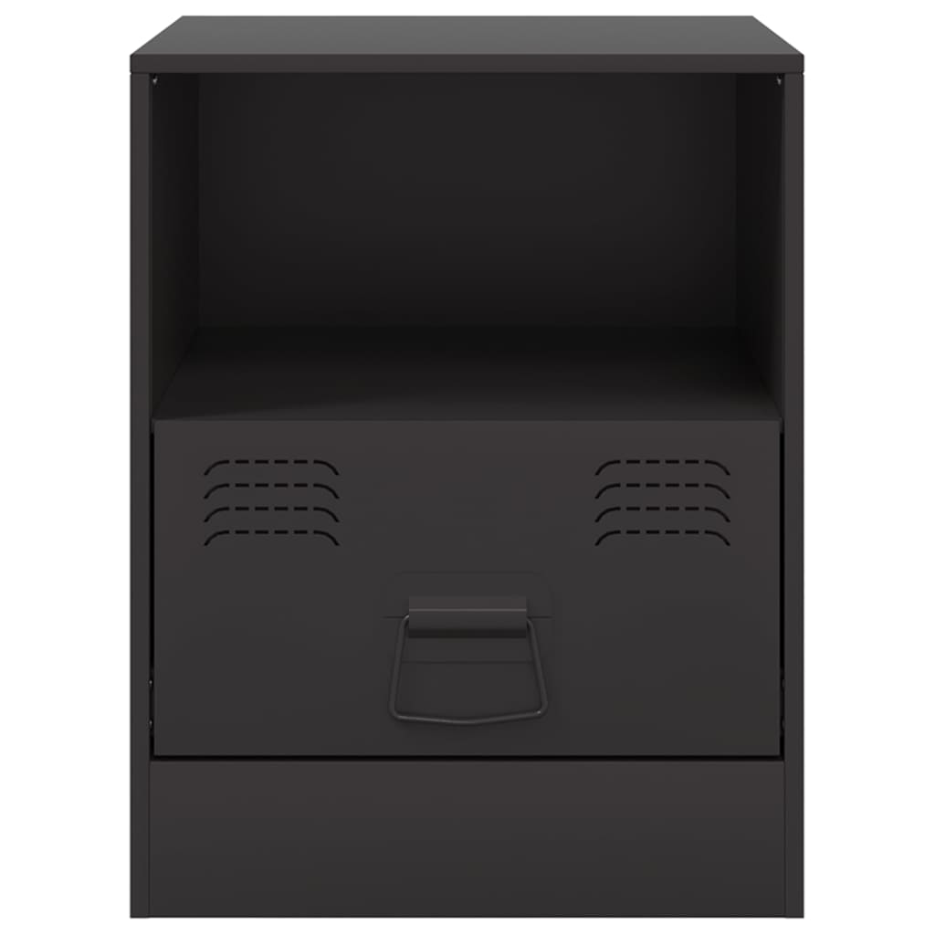 Nachttisch Schwarz 34,5x39x44 cm Stahl