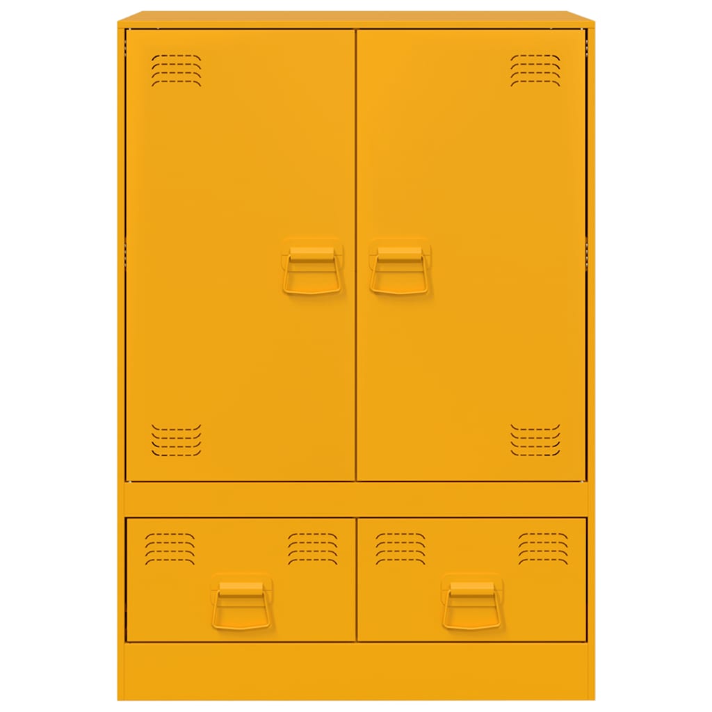 Highboard Senfgelb 67x39x95 cm Stahl