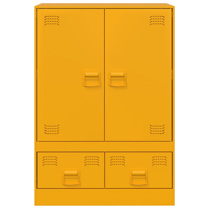 Highboard Senfgelb 67x39x95 cm Stahl