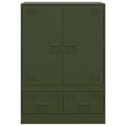 Highboard Olivgrün 67x39x95 cm Stahl