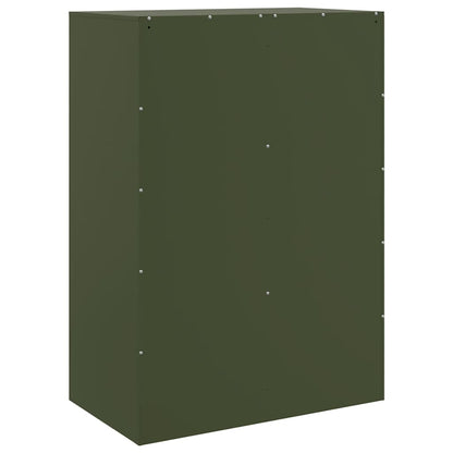 Highboard Olivgrün 67x39x95 cm Stahl