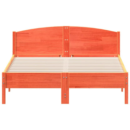 Massivholzbett ohne Matratze Wachsbraun 120x200 cm Kiefernholz