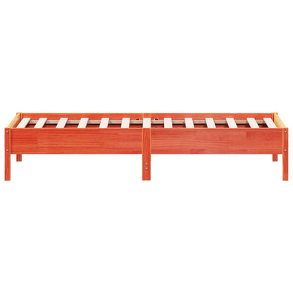 Massivholzbett ohne Matratze Wachsbraun 90x190 cm Kiefernholz